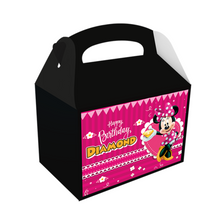 Afbeelding in Gallery-weergave laden, Gepersonaliseerde Minnie Mouse traktatie uitdeel doos