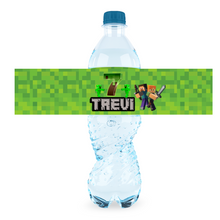 Afbeelding in Gallery-weergave laden, Gepersonaliseerde Minecraft waterfles labels en stickers