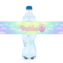 Afbeelding in Gallery-weergave laden, Gepersonaliseerde Regenboog Pastel waterfles labels en stickers