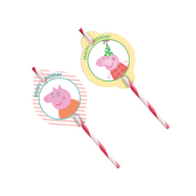 Afbeelding in Gallery-weergave laden, Gepersonaliseerde Peppa Pig rietjes