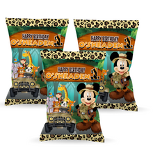 Afbeelding in Gallery-weergave laden, Gepersonaliseerde Mickey Safari popcorn uitdeelzakjes