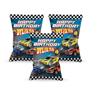 Gepersonaliseerde Hotwheels popcorn uitdeelzakjes