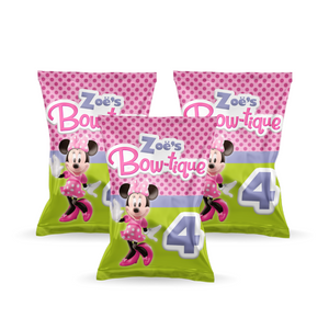 Gepersonaliseerde Minnie Mouse Bowtique chips zakjes