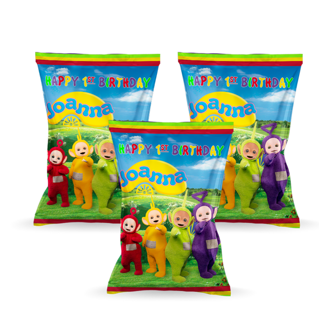 Gepersonaliseerde Teletubbies popcorn uitdeelzakjes