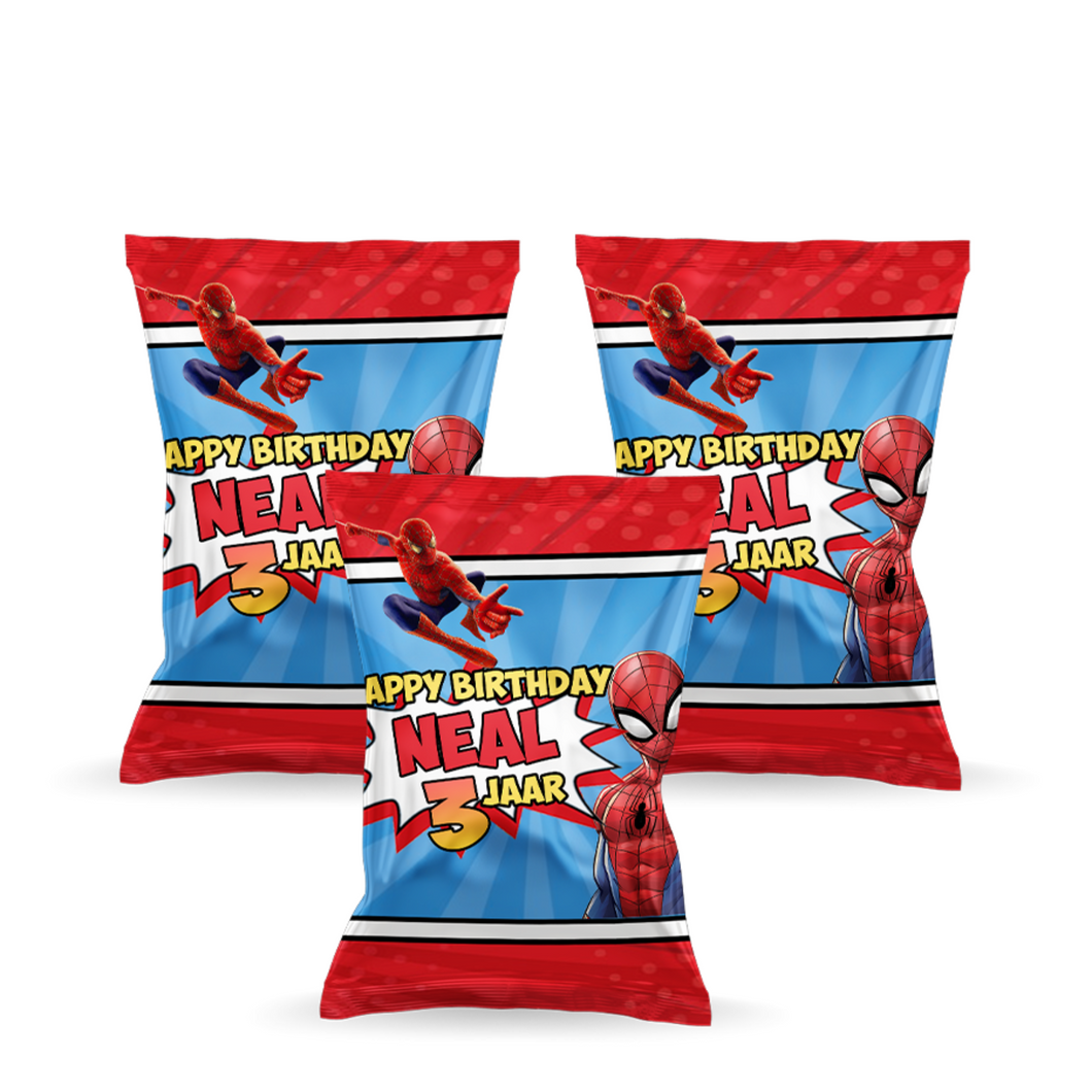 Gepersonaliseerde Spider-Man popcorn uitdeelzakjes