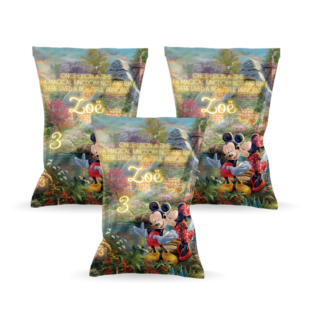 Gepersonaliseerde Mickey & Minnie Mouse popcorn uitdeelzakjes
