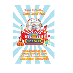 Gepersonaliseerde Circus uitnodiging (digitaal)