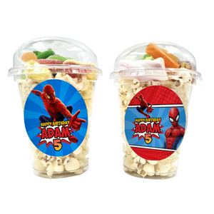 Gepersonaliseerde Spider-Man snoep en popcorn bekers