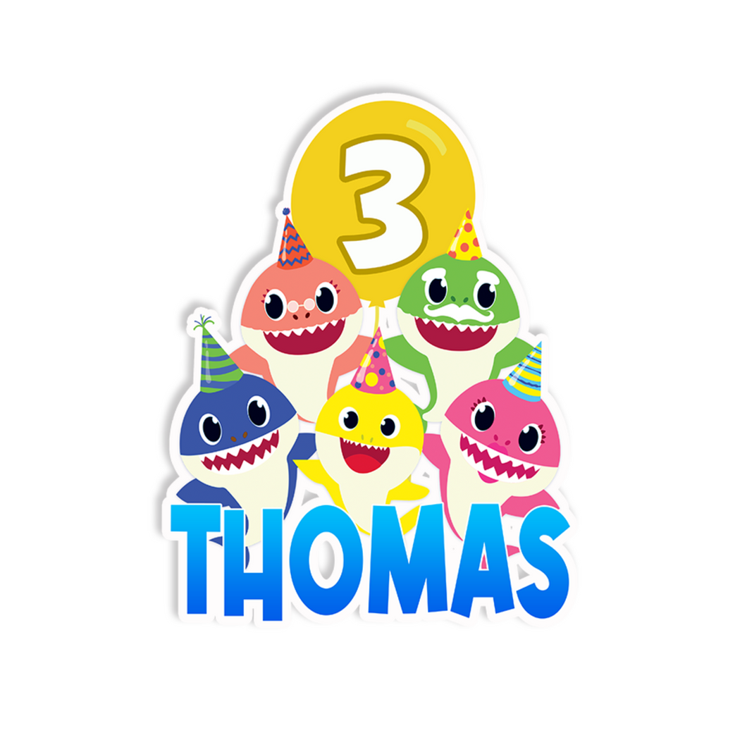 Gepersonaliseerde Baby Shark centerpiece (tafel decoratie)