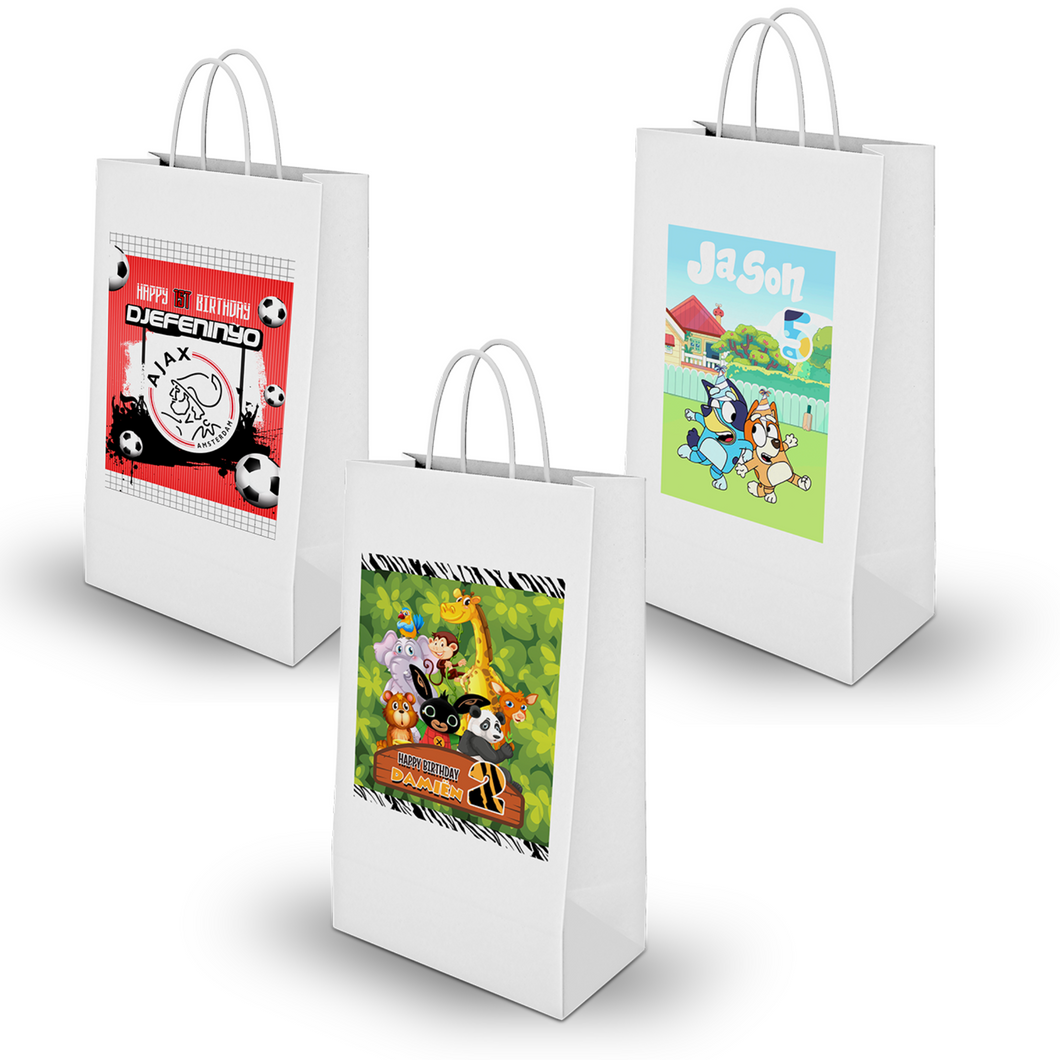 Gepersonaliseerde party bags / uitdeel tasjes