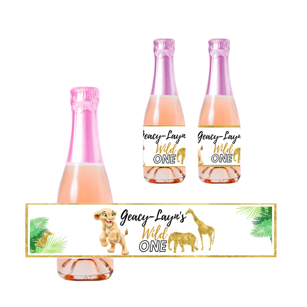 Gepersonaliseerde Nala (Safari-editie) Kinder champagne / Bubbelsap labels