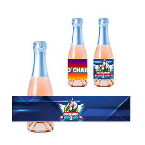 Gepersonaliseerde Sonic Kinder champagne / Bubbelsap labels
