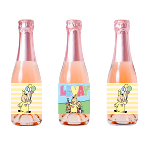Gepersonaliseerde Clown (Pastel) Kinder champagne / Bubbelsap labels