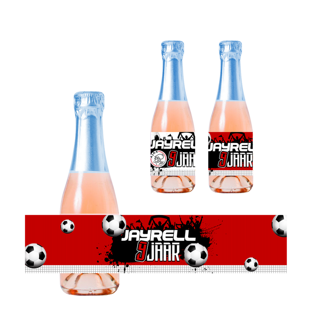 Gepersonaliseerde Ajax Kinder champagne / Bubbelsap labels