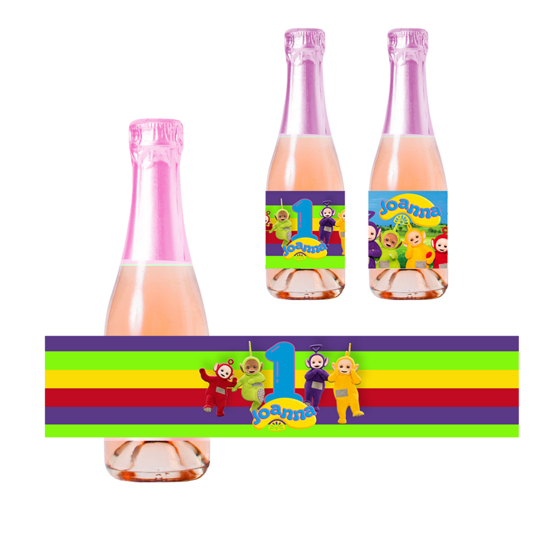 Gepersonaliseerde Teletubbies Kinder champagne / Bubbelsap labels