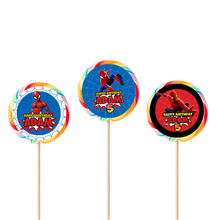 Afbeelding in Gallery-weergave laden, Gepersonaliseerde Spider-Man ronde regenboog lollies
