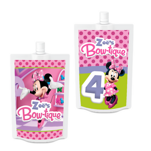 Gepersonaliseerde Minnie Mouse Bowtique Drinkzakjes