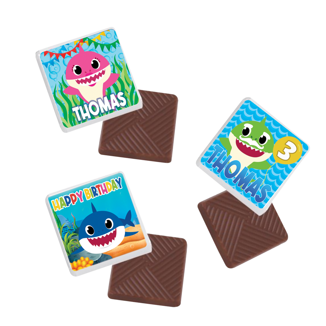 Gepersonaliseerde Baby Shark napolitaanse chocolaatjes
