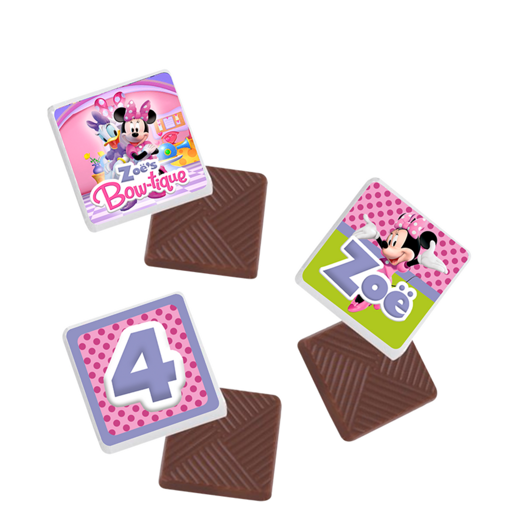 Gepersonaliseerde Minnie Mouse Bowtique napolitaanse chocolaatjes