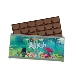 Gepersonaliseerde Trolls chocoladereep