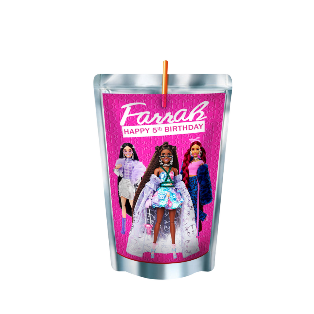 Gepersonaliseerde Barbie Modepop Capri-Sun labels en stickers