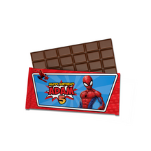 Afbeelding in Gallery-weergave laden, Gepersonaliseerde Spider-Man chocoladereep
