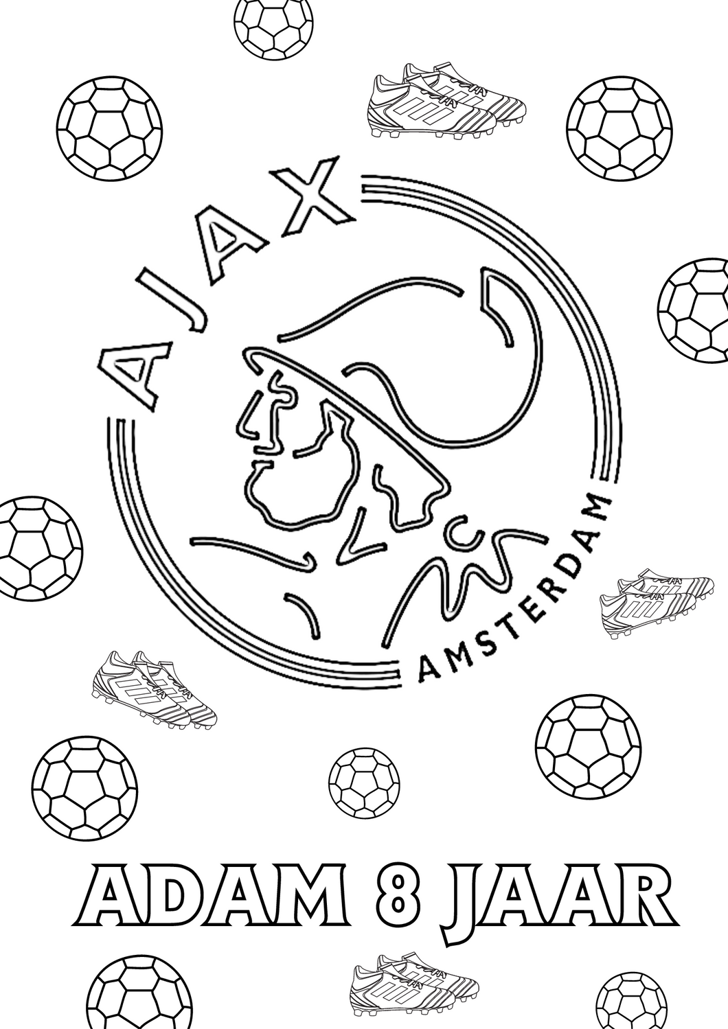 Gepersonaliseerde Ajax kleurplaten