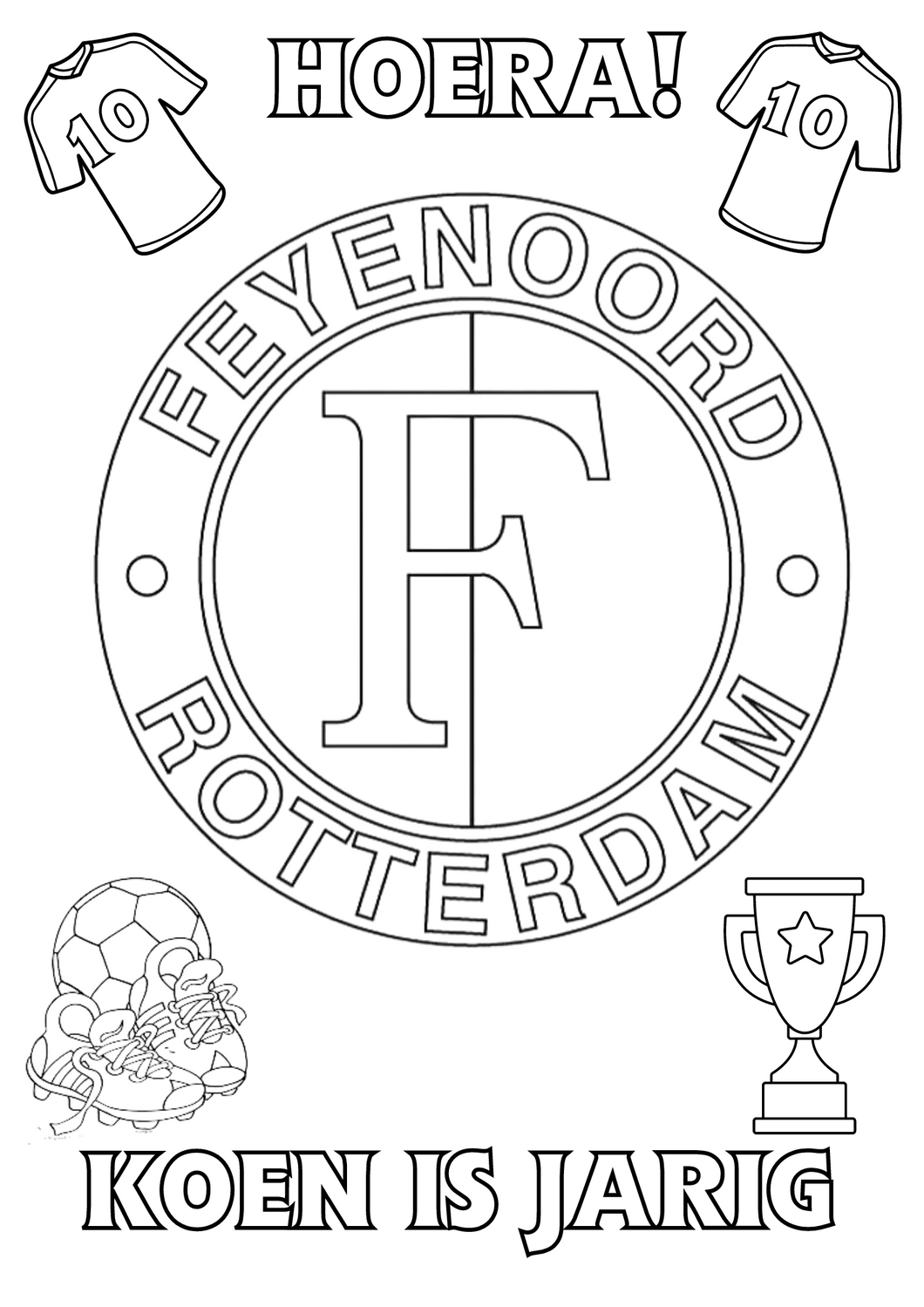 Gepersonaliseerde Feyenoord kleurplaten