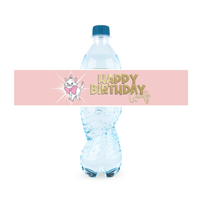 Gepersonaliseerde Marie Cat waterfles labels en stickers