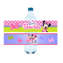 Afbeelding in Gallery-weergave laden, Gepersonaliseerde Minnie Mouse Bowtique waterfles labels en stickers
