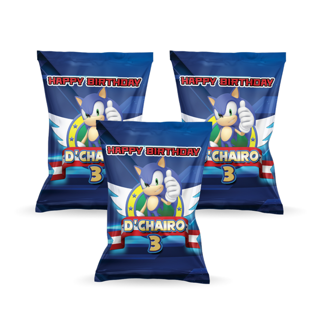 Gepersonaliseerde Sonic popcorn uitdeelzakjes