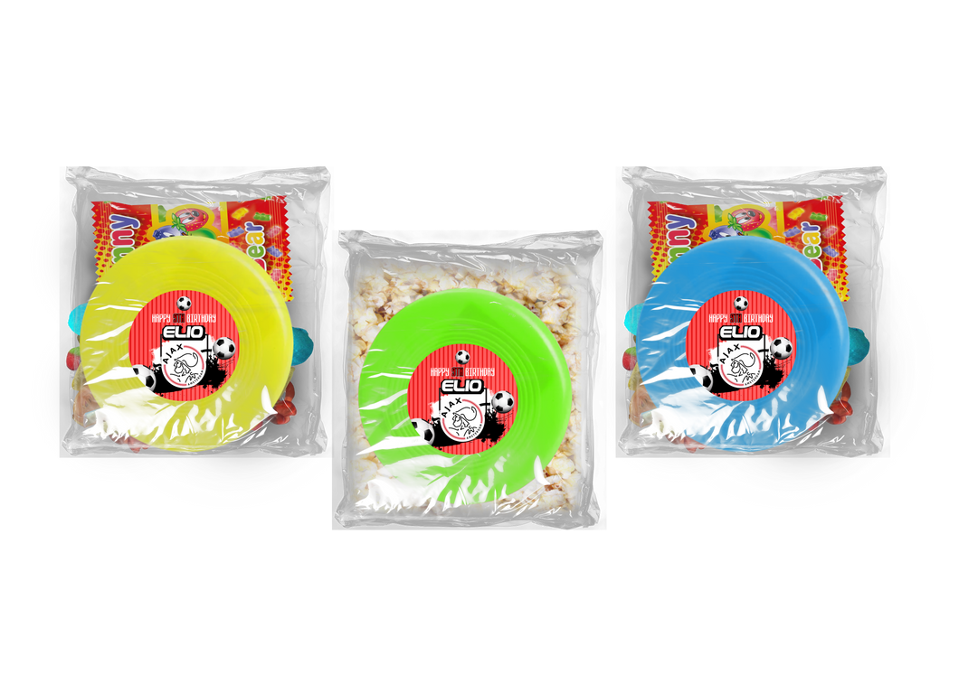 Gepersonaliseerde Ajax snoep of popcorn frisbee zakjes