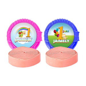 Gepersonaliseerde BabyTV ronde kauwgom rollen
