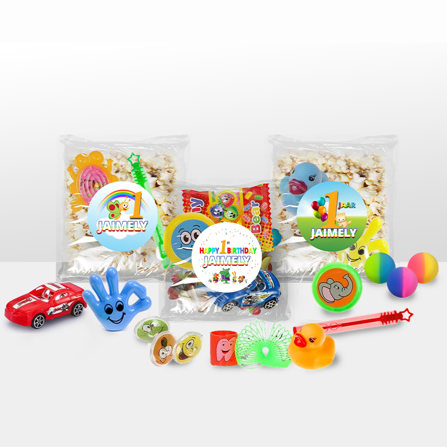 Gepersonaliseerde BabyTV snoep en popcorn speelgoed traktatie