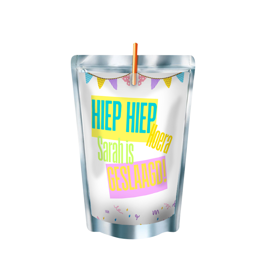 Gepersonaliseerde Neon Geslaagd Capri-Sun labels en stickers