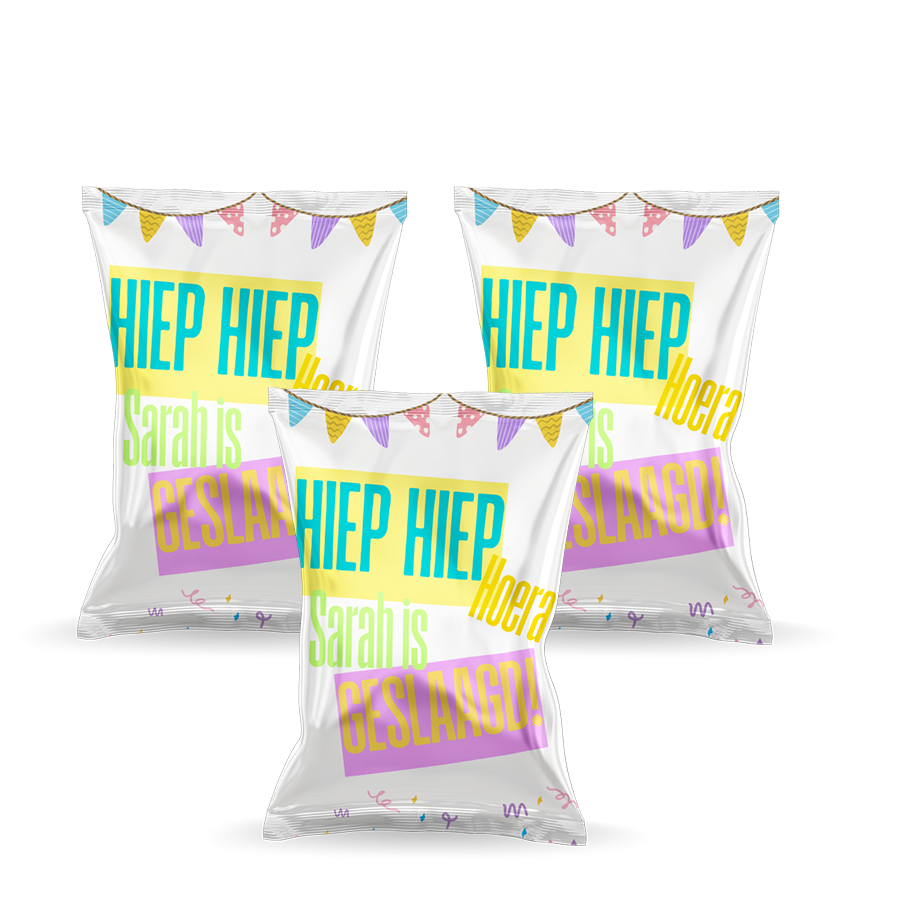 Gepersonaliseerde Neon Geslaagd popcorn uitdeelzakjes