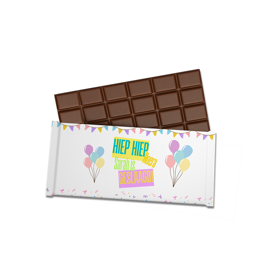 Gepersonaliseerde Neon Geslaagd Chocoladereep