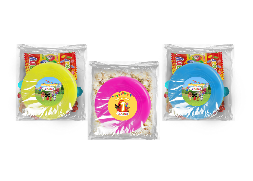 Gepersonaliseerde Bing Bunny snoep of popcorn frisbee zakjes