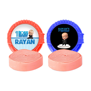 Gepersonaliseerde Boss Baby ronde kauwgom rollen