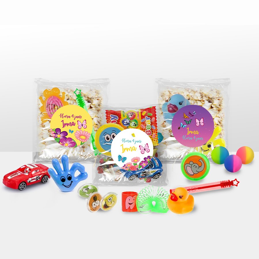 Gepersonaliseerde Vlinders snoep en popcorn speelgoed traktatie