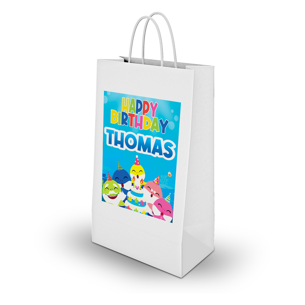 Gepersonaliseerde Baby Shark traktatie uitdeel tasjes