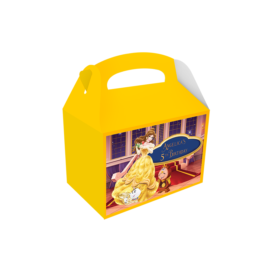 Gepersonaliseerde Belle en het Beest traktatie uitdeel doos