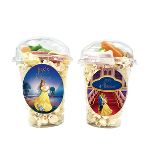 Gepersonaliseerde Belle en het Beest snoep en popcorn bekers