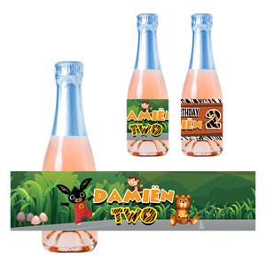 Gepersonaliseerde Bing Safari Kinder champagne / Bubbelsap labels