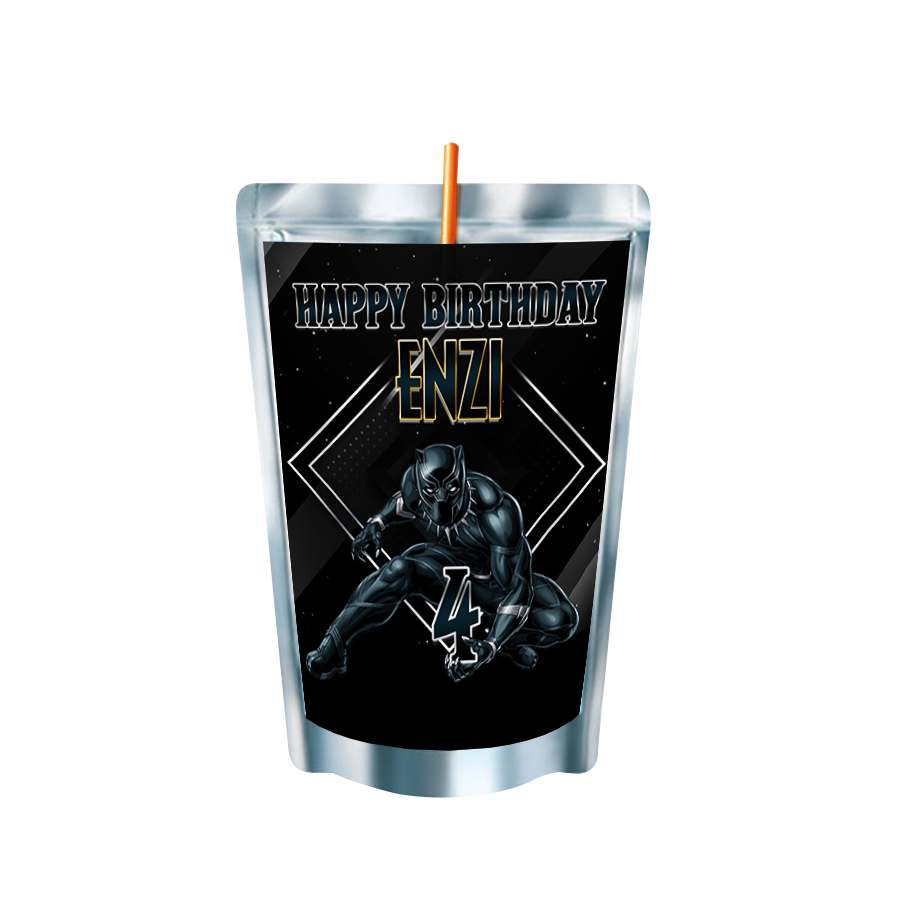 Gepersonaliseerde Black Panther Capri-Sun labels en stickers