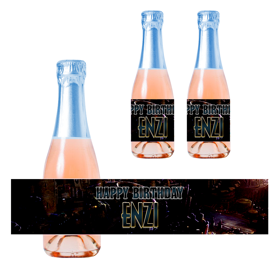 Gepersonaliseerde Black Panther Kinder champagne / Bubbelsap labels