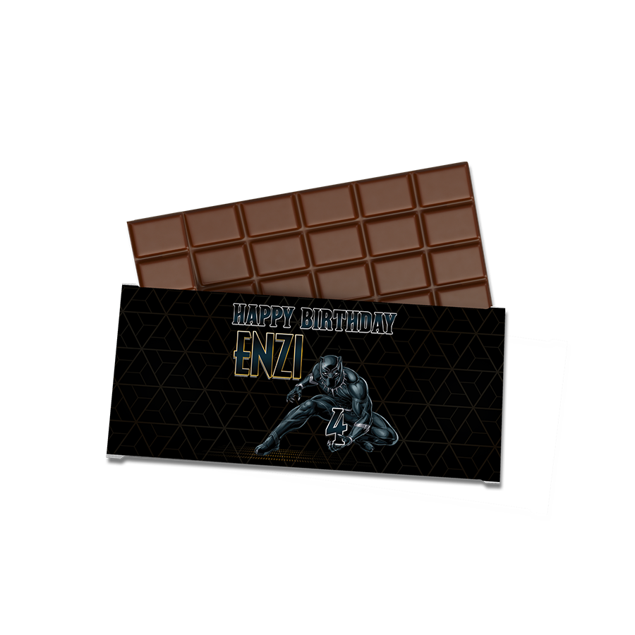 Gepersonaliseerde Black Panther chocoladereep