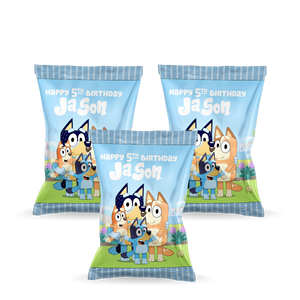 Gepersonaliseerde Bluey (Jongens) popcorn uitdeelzakjes