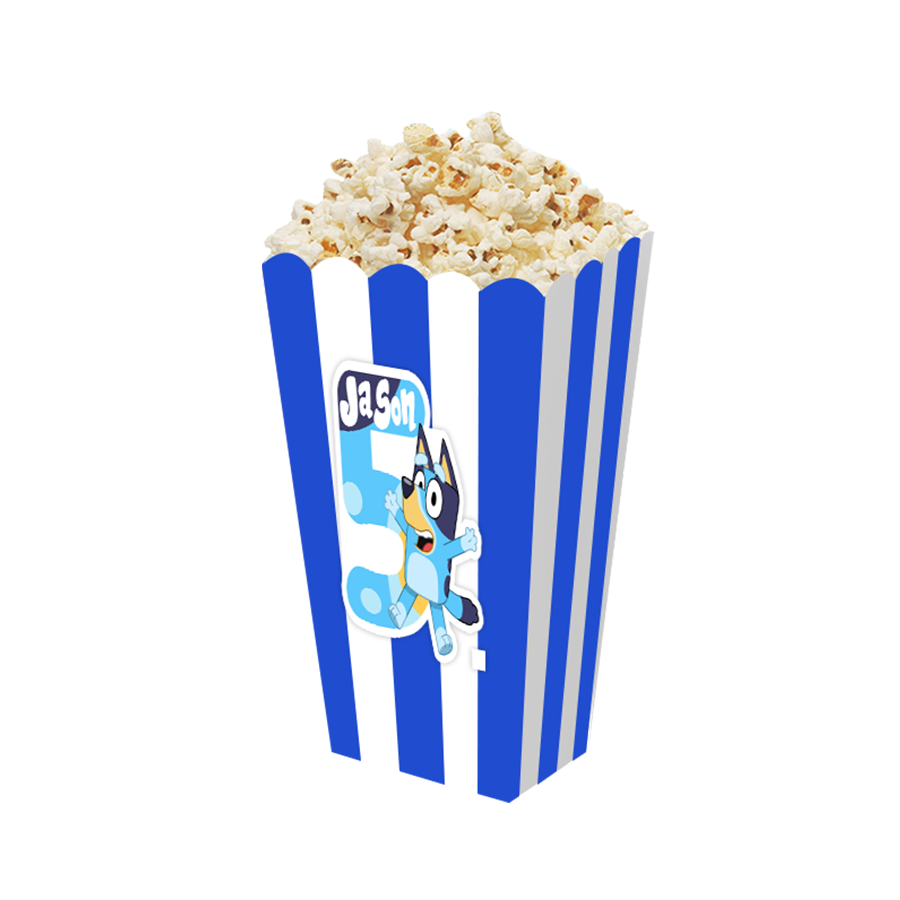 Gepersonaliseerde Bluey (Jongens) 3D popcorn bakjes