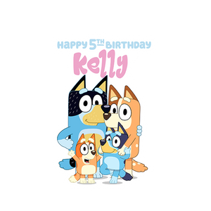 Gepersonaliseerde Bluey (Meisjes) centerpiece (tafel decoratie)